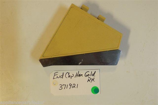Whirlpool Dryer 371921 End cap harvest gold rh used part Whirlpool Dryer 371921 End cap harvest gold rh used part